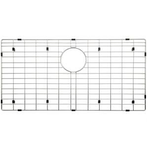 29-5/16" x 16-3/8" Sink Bottom Grid, Rear Drain with Corner Radius 3/16"